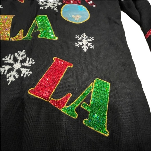 Ugly Christmas Sweater Dress Fa La La La - Picture 3 of 7